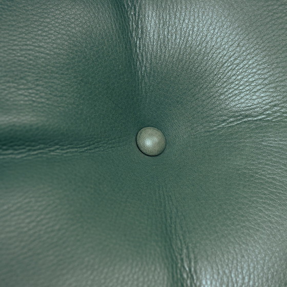 Image 1 of Green Leather Swivel Armchair In The Style Of Artifort, 1950