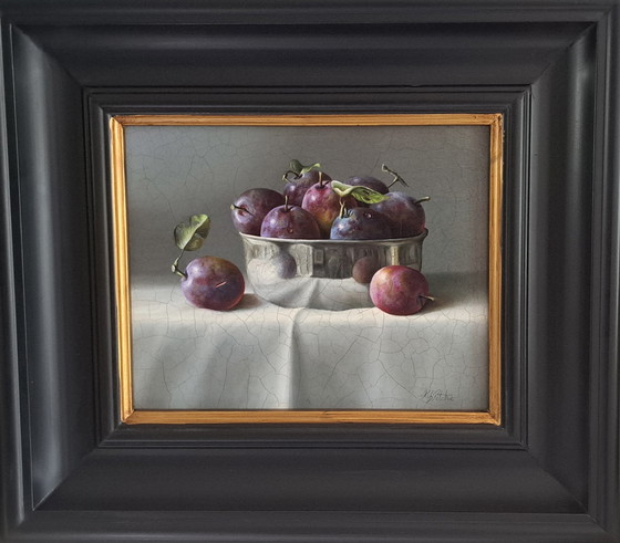 Image 1 of Blue plums in silver bowl, Rob Ritchie