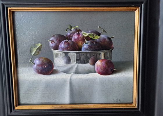 Image 1 of Blue plums in silver bowl, Rob Ritchie