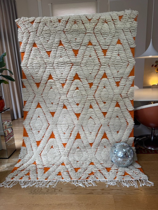 Berber Rug Orange Ecru