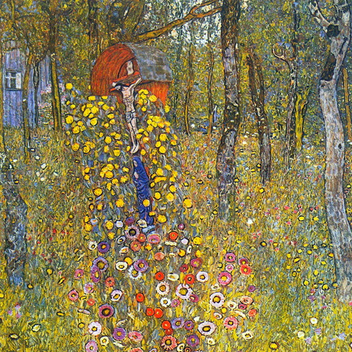 Gustav Klimt - Jardin paysan avec crucifix