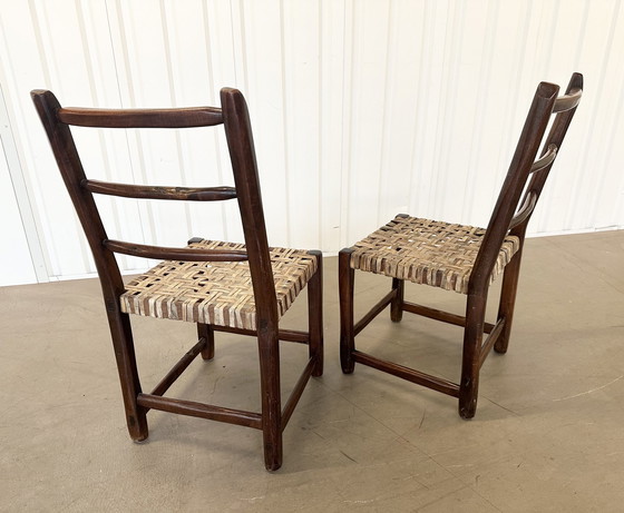 Image 1 of 8x Primitive Rawhide Dining Chairs