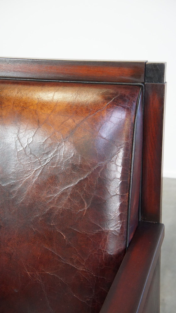 Image 1 of Sheep Leather Art Deco Design Armchair