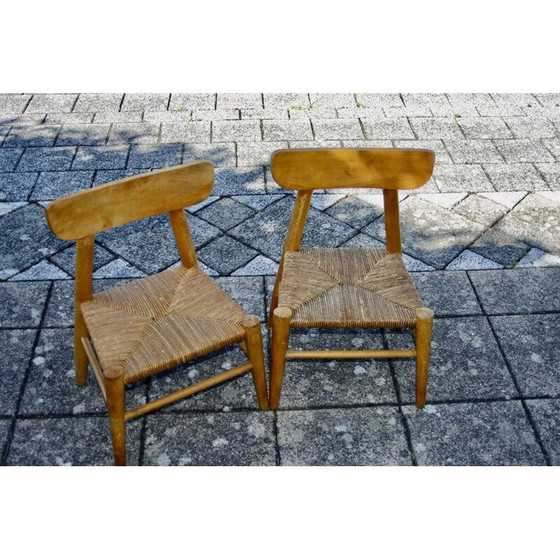 Image 1 of Pair of vintage mulched children's chairs, 1950