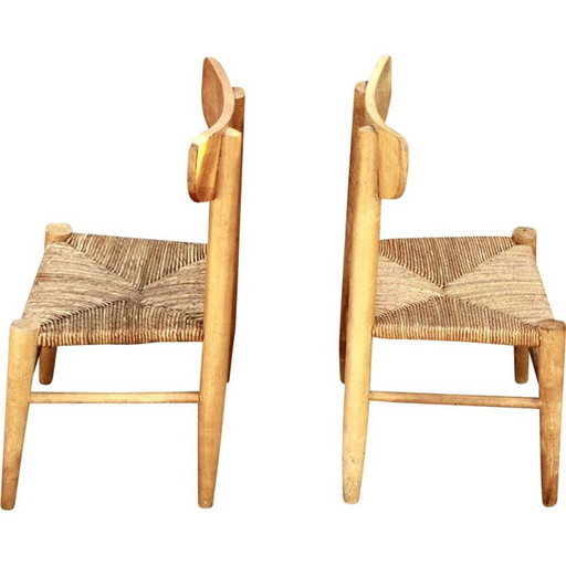 Pair of vintage mulched children's chairs, 1950