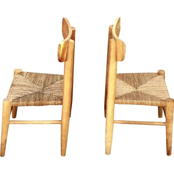 Image 1 of Pair of vintage mulched children's chairs, 1950