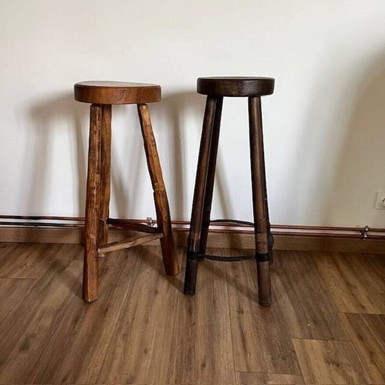 Image 1 of Pair of mismatched vintage high stools