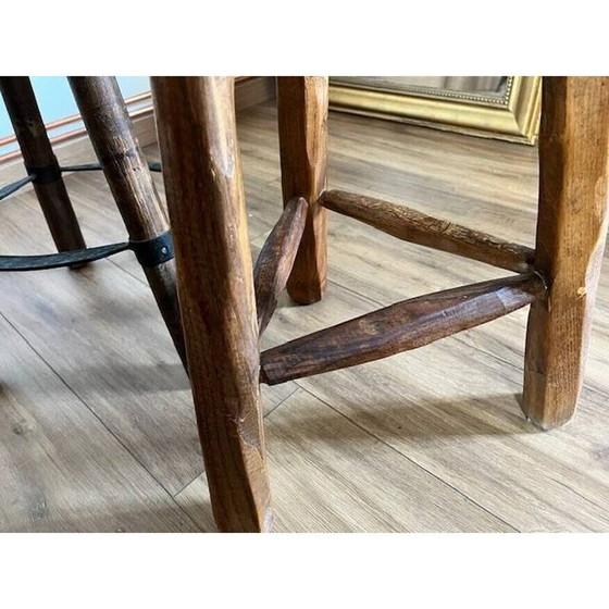 Image 1 of Pair of mismatched vintage high stools