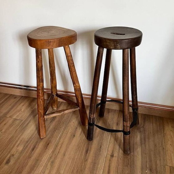 Image 1 of Pair of mismatched vintage high stools