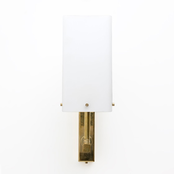 Image 1 of Pair Of Mid-Century Modern Style Italian Murano Glass And Brass Sconces