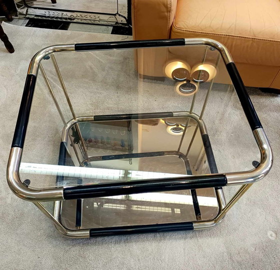 Image 1 of Hollywood Regency Coffee Table Brass And Glass 1970