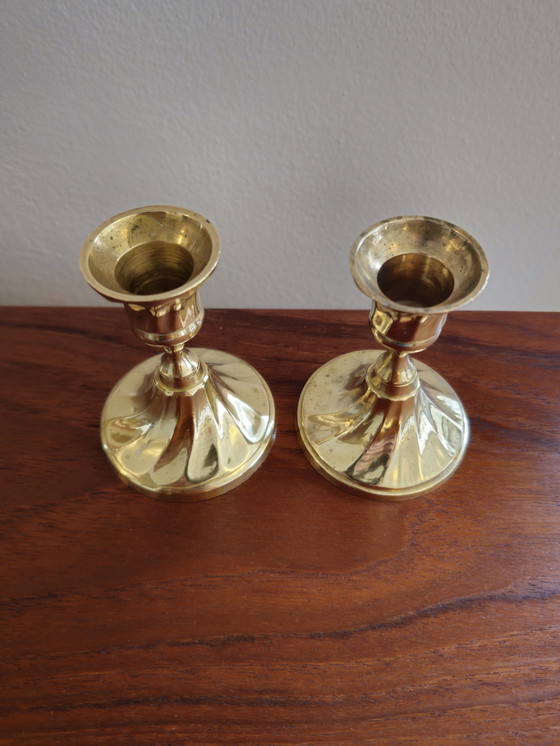 Image 1 of Set of 2 Brass Candlesticks Candlestick holders