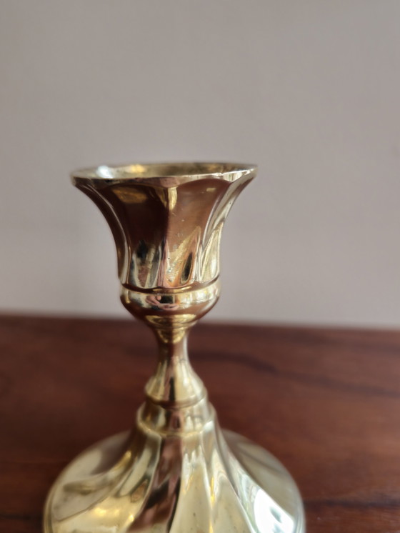 Image 1 of Set of 2 Brass Candlesticks Candlestick holders