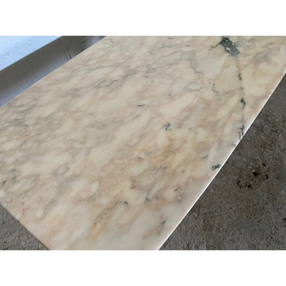 Image 1 of Vintage marble and brass coffee table, 1950