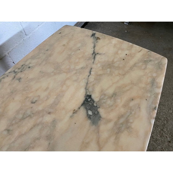 Image 1 of Vintage marble and brass coffee table, 1950