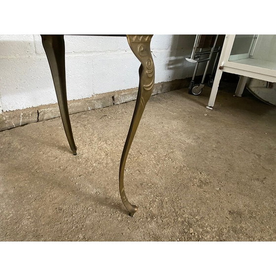 Image 1 of Vintage marble and brass coffee table, 1950