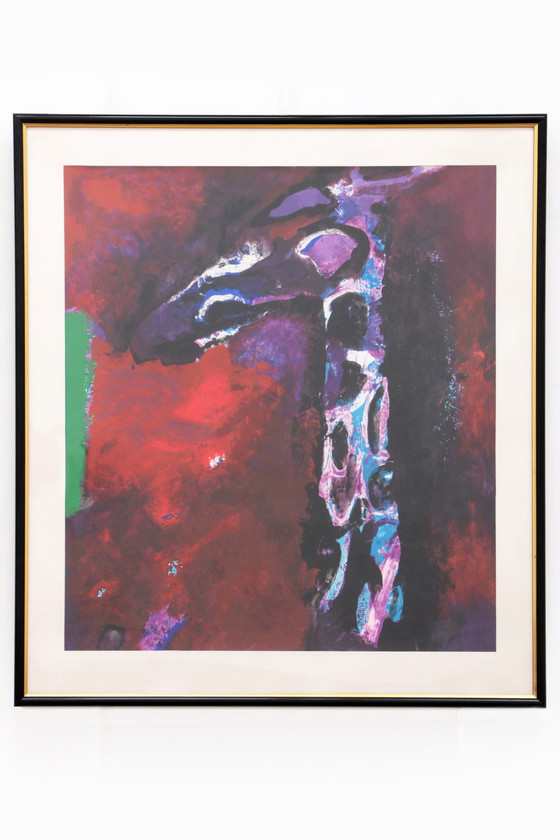 Image 1 of Nico Molenkamp painting Giraffe edition 2/20 (1920-1998) The Netherlands.