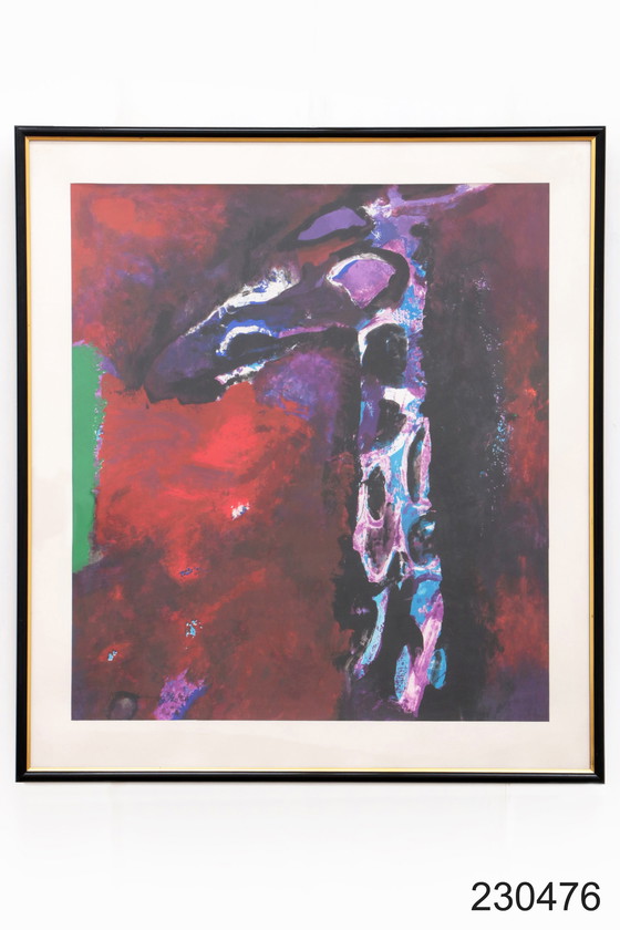 Image 1 of Nico Molenkamp painting Giraffe edition 2/20 (1920-1998) The Netherlands.