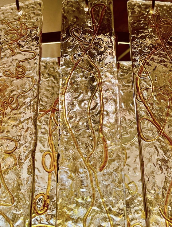 Image 1 of Mazzega Corner Wall Lighting Glass Murano Unique , Italy 1970