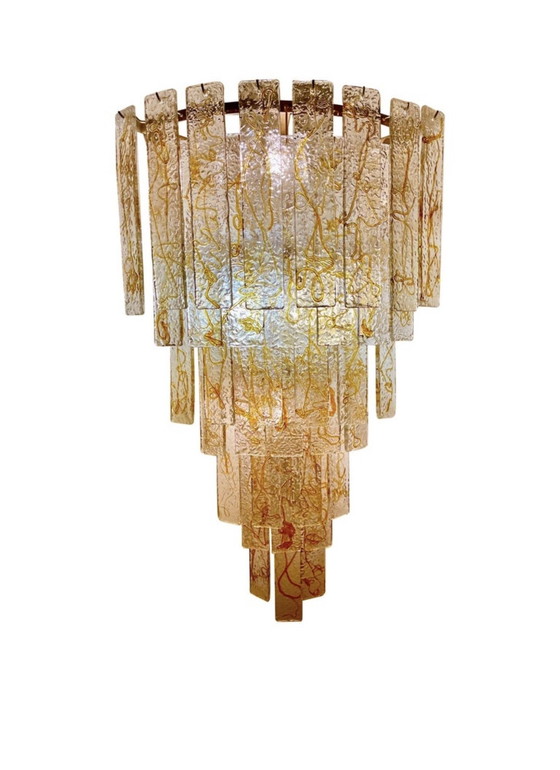 Image 1 of Mazzega Corner Wall Lighting Glass Murano Unique , Italy 1970