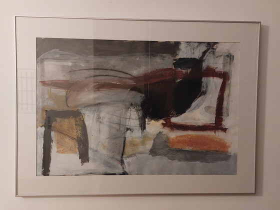 Image 1 of Large Abstract Painting Marjan Lahnstein 1988