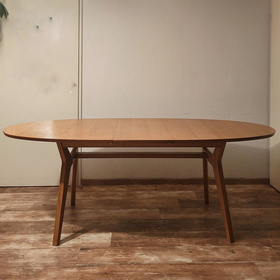 Image 1 of Oval Oak Extendable Dining Table