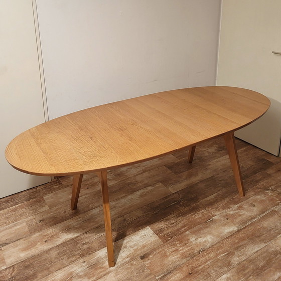 Image 1 of Oval Oak Extendable Dining Table