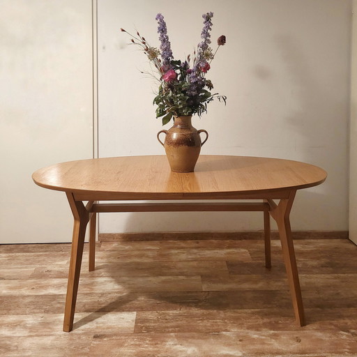 Oval Oak Extendable Dining Table