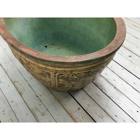 Image 1 of Boccia per pesci ovale d'epoca in pietra decorativa, Cina