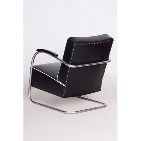 Image 1 of Pair of vintage black leather armchairs by Mucke-Melder, 1930