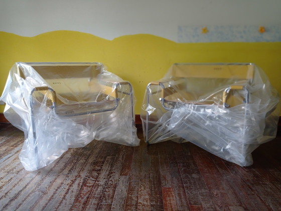 Image 1 of Knoll Wassily B3 2 New-Unused Amber Leather Armchairs By Marcel Breuer