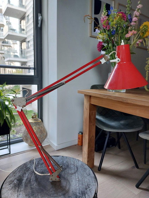 Lb Lyskaer Belysning Red Architect Lamp Vintage Danish 80S