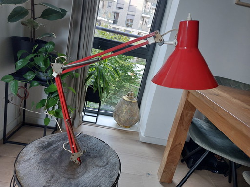 Lb Lyskaer Belysning Red Architect Lamp Vintage Danish 80S