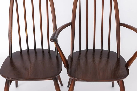 Image 1 of Set of 6 Ercol 365 Quaker Windsor Chairs 1960S