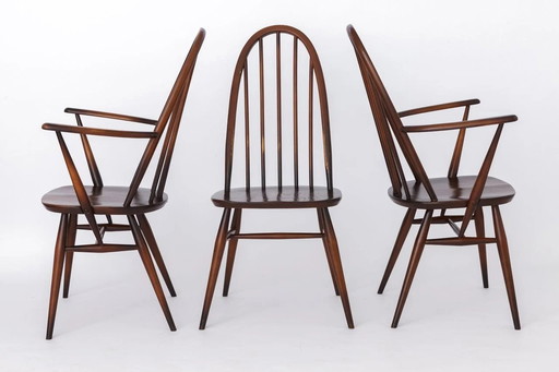 Set of 6 Ercol 365 Quaker Windsor Chairs 1960S