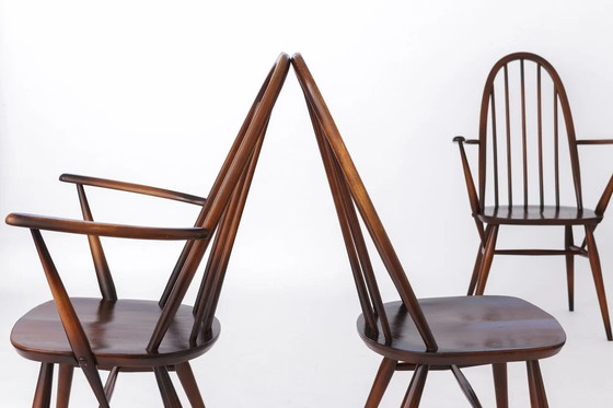 Image 1 of Set of 6 Ercol 365 Quaker Windsor Chairs 1960S