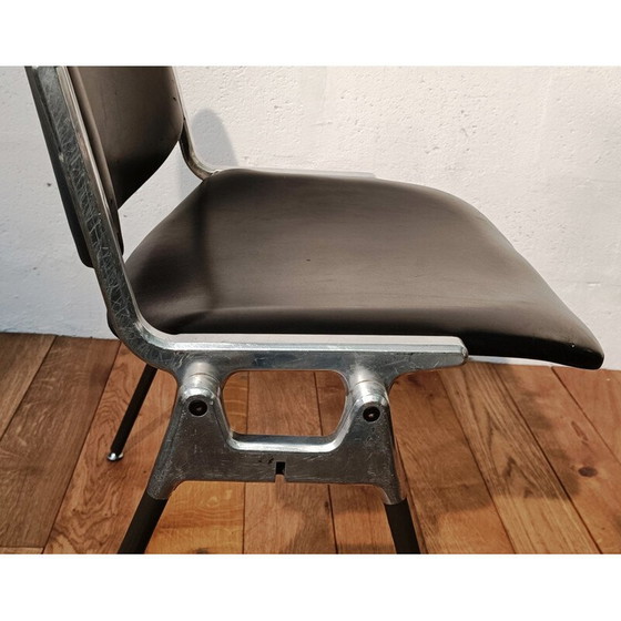 Image 1 of Vintage Jsc Castelli chair in chromed aluminum and leather by Giancarlo Piretti, 1960