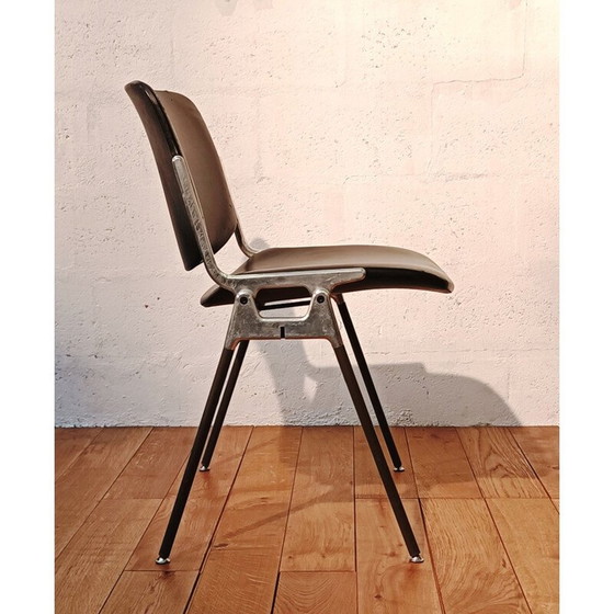 Image 1 of Vintage Jsc Castelli chair in chromed aluminum and leather by Giancarlo Piretti, 1960