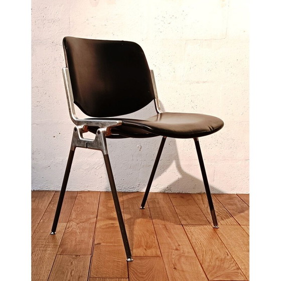 Image 1 of Vintage Jsc Castelli chair in chromed aluminum and leather by Giancarlo Piretti, 1960