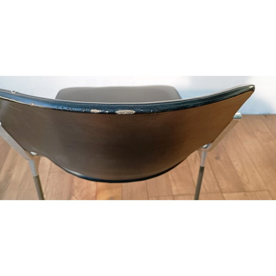 Image 1 of Vintage Jsc Castelli chair in chromed aluminum and leather by Giancarlo Piretti, 1960