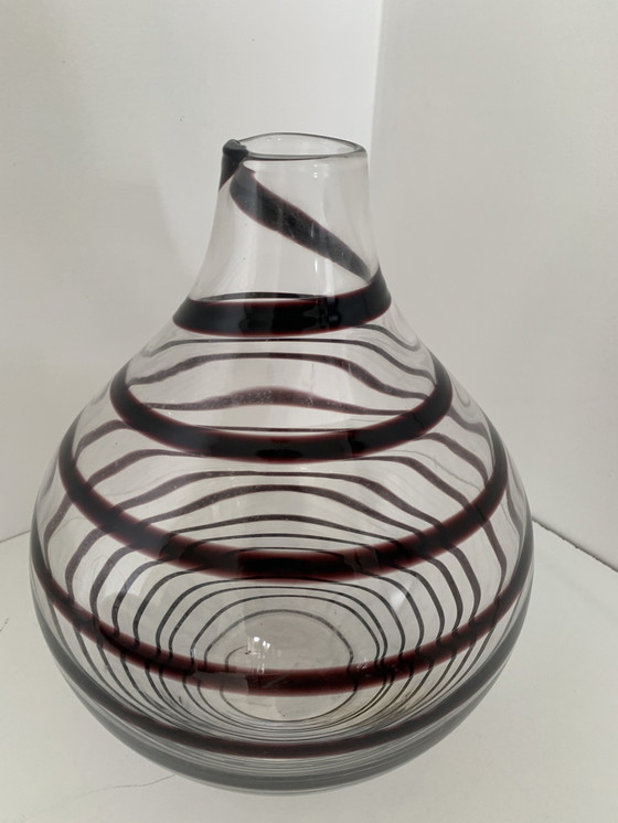 Image 1 of Ilu Di Vetro Table Lamp Model Zebra Black Swirl