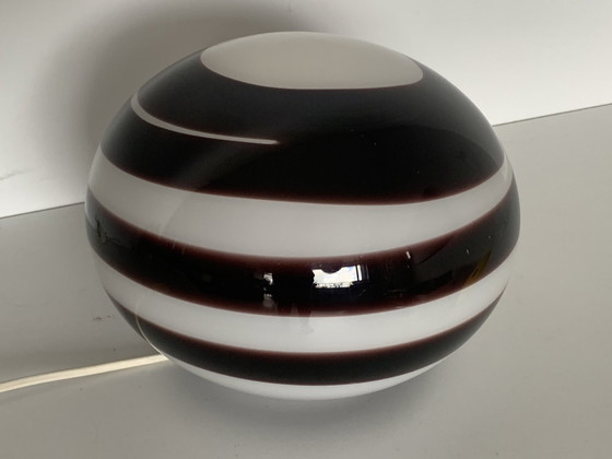 Image 1 of Ilu Di Vetro Table Lamp Model Zebra Black Swirl