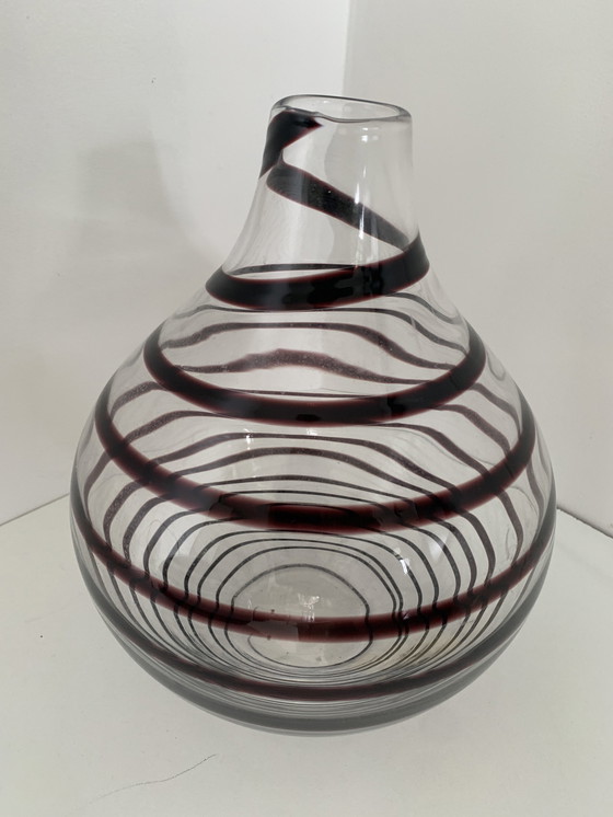 Image 1 of Ilu Di Vetro Table Lamp Model Zebra Black Swirl