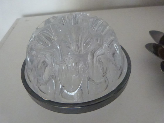 Image 1 of 19-hole molded glass flower holder vase English