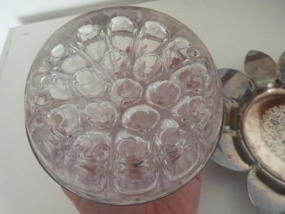 Image 1 of 19-hole molded glass flower holder vase English