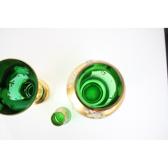 Image 1 of Vintage bohemian gold glass vase, Czech 1950