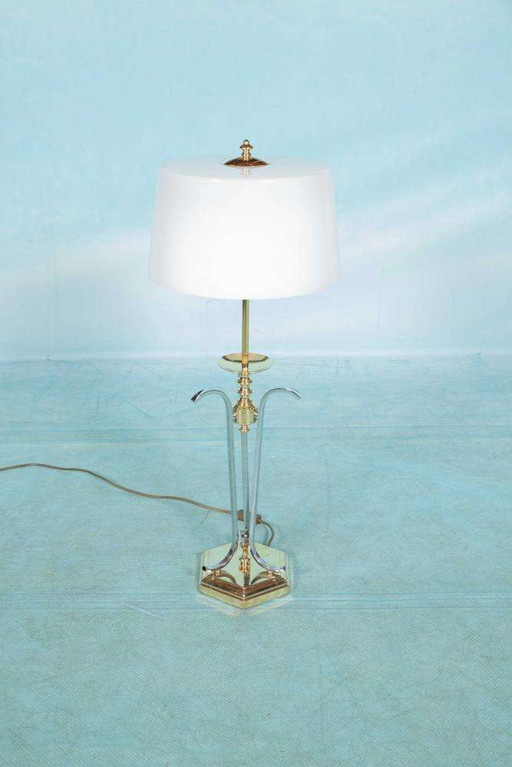 Lampe de table en laiton Hollywood regency 1950s/60s, vintage