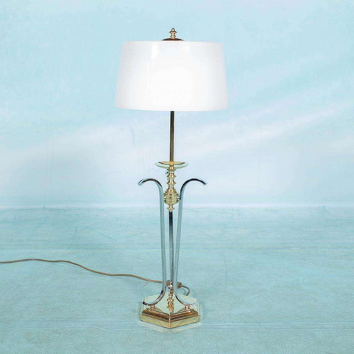 Lampe de table en laiton Hollywood regency 1950s/60s, vintage