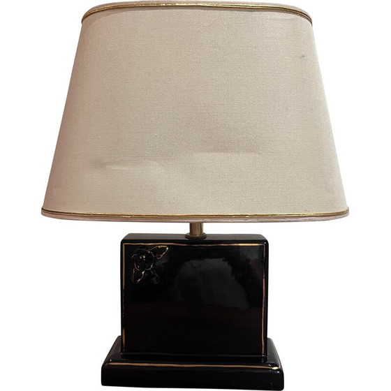 Image 1 of Vintage ceramic and fabric lamp, 1980s