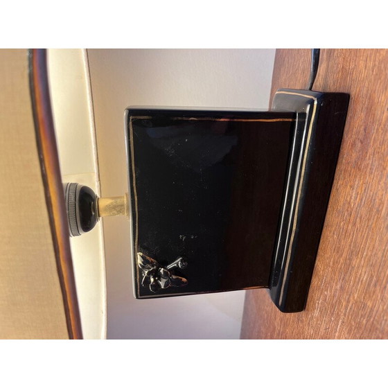 Image 1 of Vintage ceramic and fabric lamp, 1980s